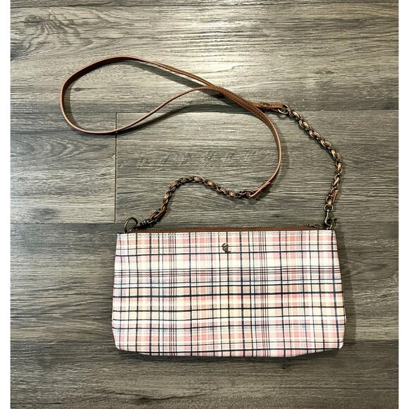 Womens Elliott Lucca Artisan Plaid Printed Clutch Crossbody Bohemian - Picture 1 of 7
